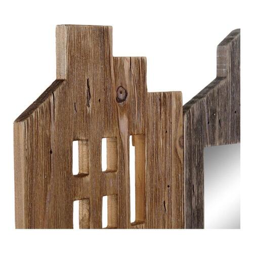 Tidsskriftholder Hvid Brun Metal Paulonia træ (57 x 10 x 40 cm)