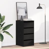 Hjørneskuffer Sort Eg 40x41x76 cm Konstrueret Træ