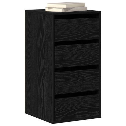 Hjørneskuffer Sort Eg 40x41x76 cm Konstrueret Træ
