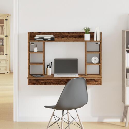 Væghængt Skrivebord Slidt Træ 105x48x75 cm Konstrueret Træ