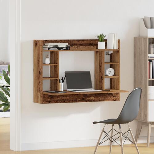 Væghængt Skrivebord Slidt Træ 105x48x75 cm Konstrueret Træ
