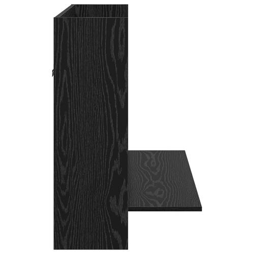 Væghængt skrivebord sort eg 105x48x75 cm konstrueret træ
