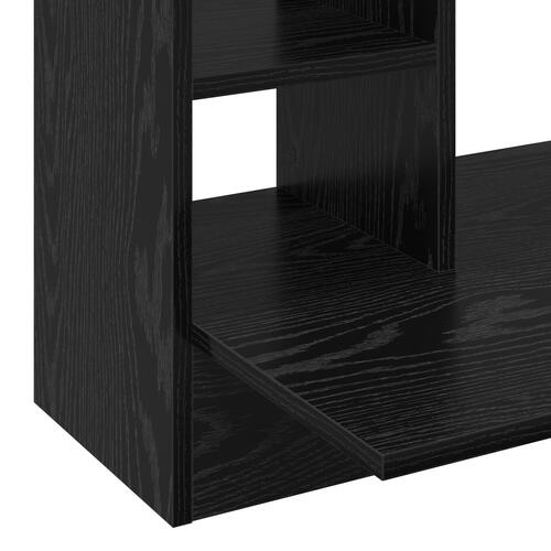 Væghængt skrivebord sort eg 105x48x75 cm konstrueret træ