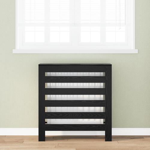 Radiator Dæksel Sort Eg 78x20x82 cm Konstrueret Træ