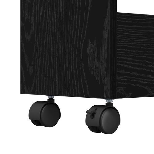 Narrow Storage Trolley 3 Tier Black Oak Engineered Wood