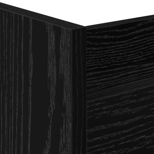 Narrow Storage Trolley 3 Tier Black Oak Engineered Wood