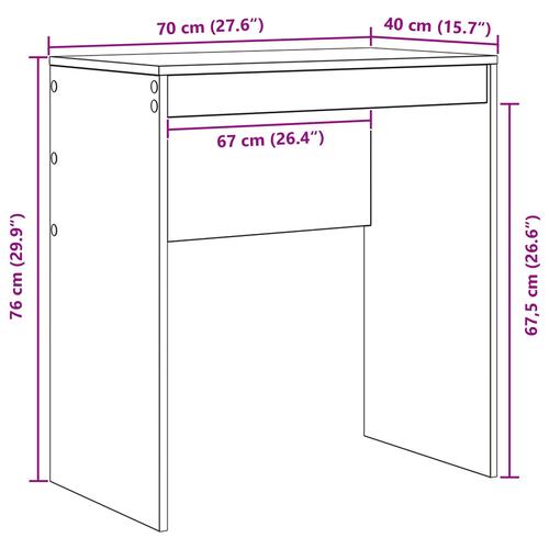 Computerbord Beton grå MDF med betonlook 70 x 40 x 76 cm