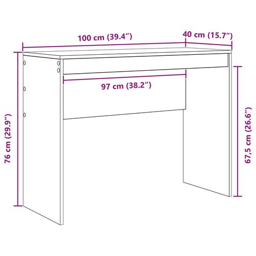 Sort Eg Skrivebord Sort eg Konstrueret træ 100 x 40 x 76 cm
