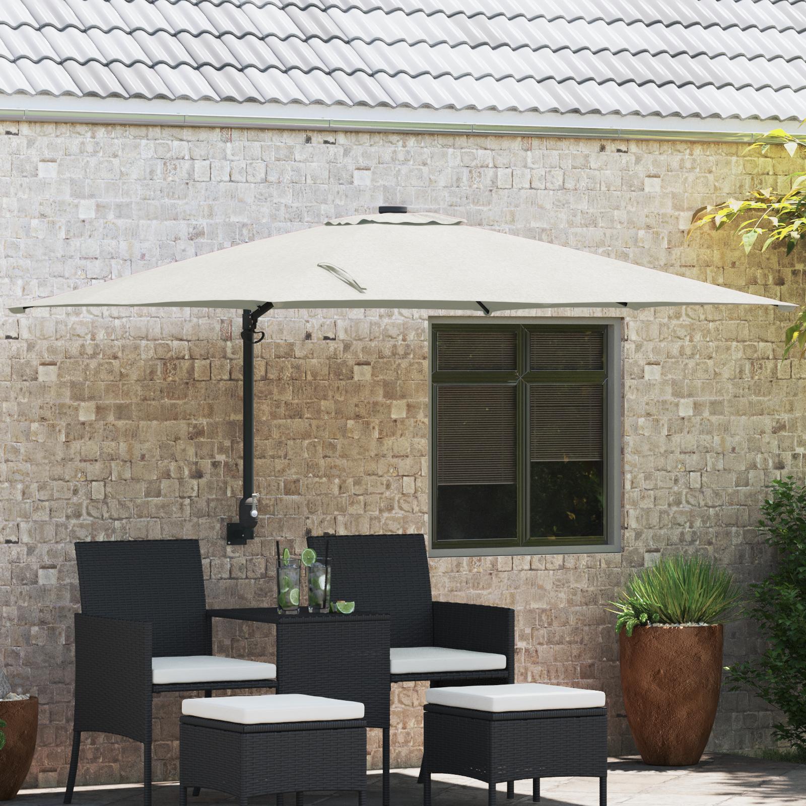 Terrasseparasoller Sand Polyester, Aluminium Stor Sammenfoldelig