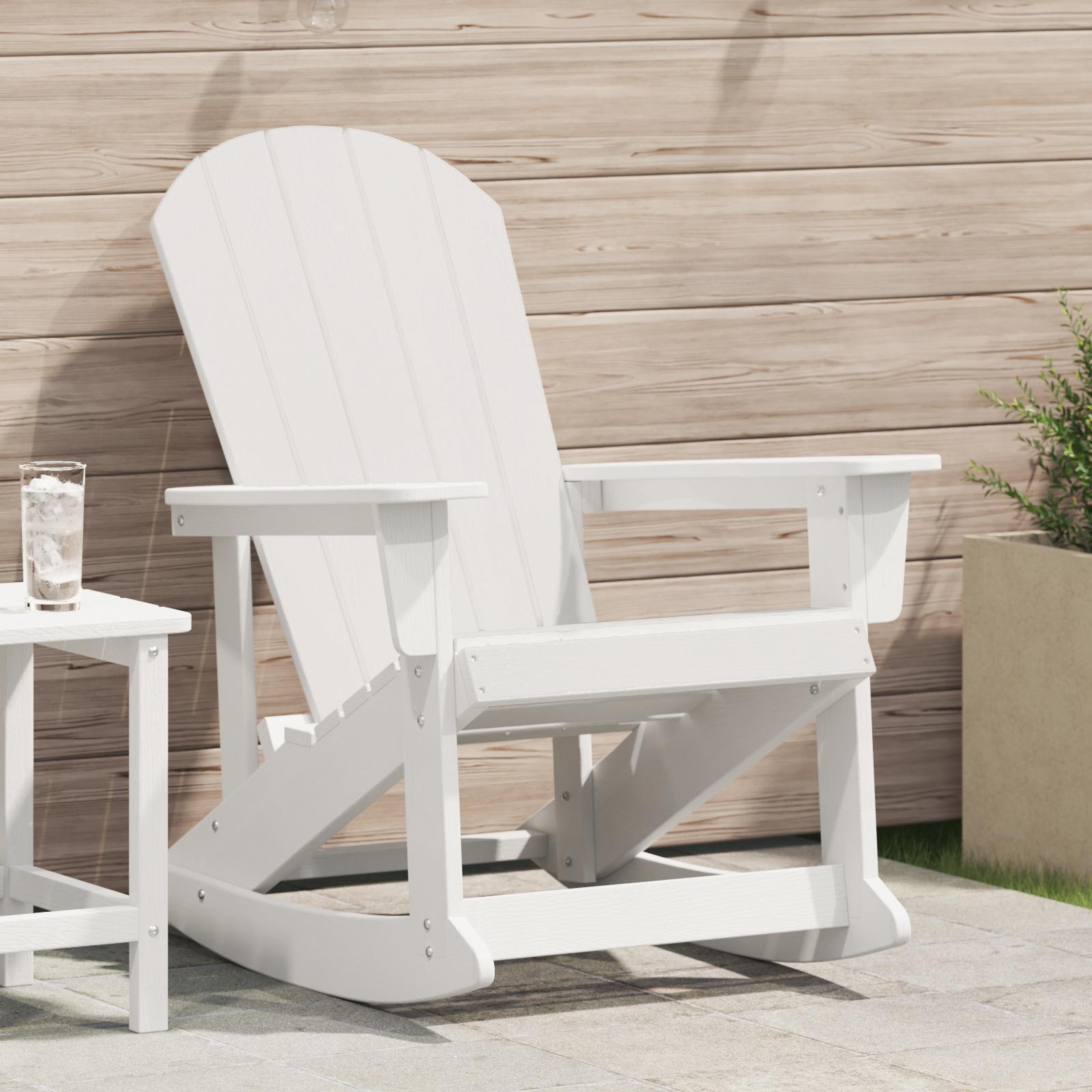 Adirondack gyngestol Hvid 73.5 x 92 x 90cm HDPE billede
