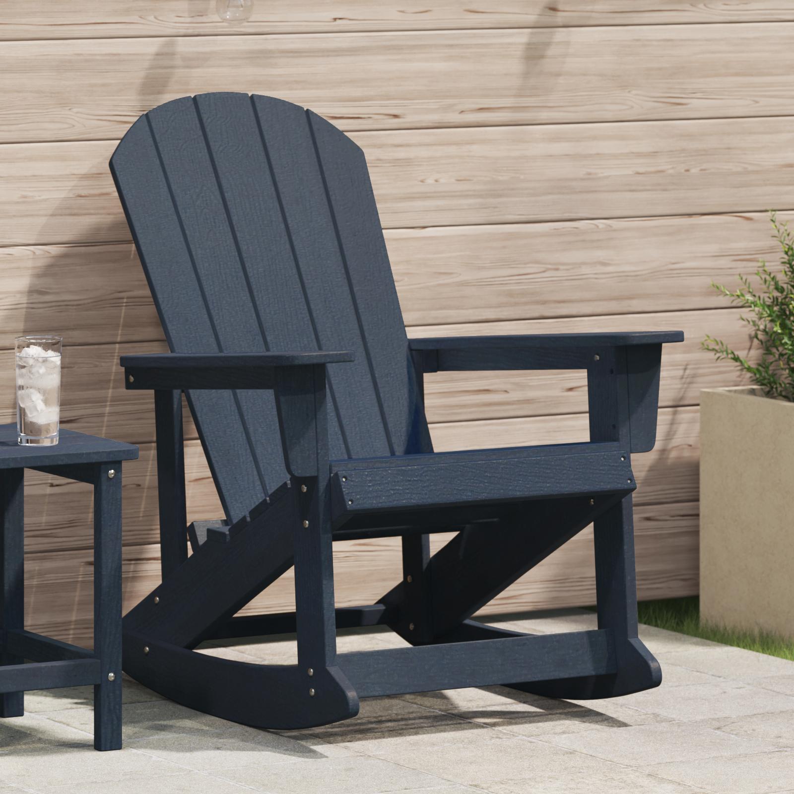 Adirondack gyngestol Marineblå 73.5 x 92 x 90cm HDPE billede