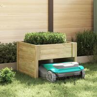Robotplæneklipper Garage med Plantekasse Impregneret Træ Fyr