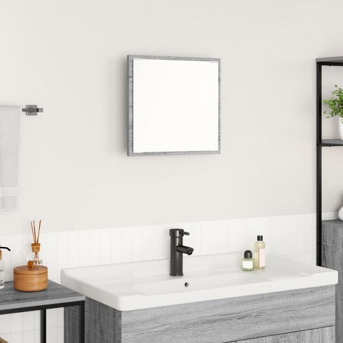 LED Badeværelsesspejl Grå Sonoma 40x8.5x37 cm Ingeniørtræ