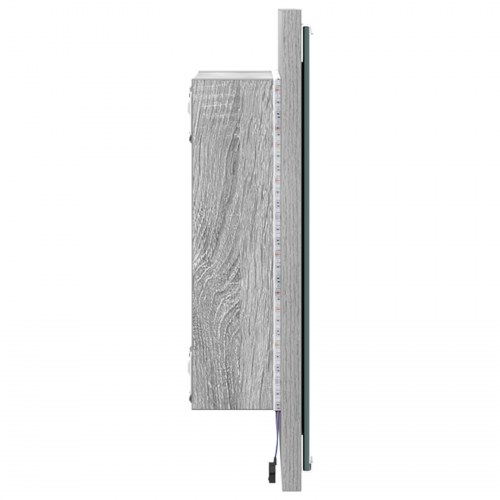 LED Badeværelsesspejl Grå Sonoma 40x8.5x37 cm Ingeniørtræ
