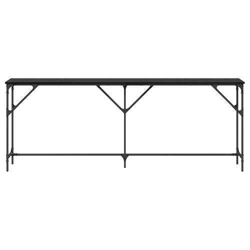 Konsolbord Sort Egetræ 200x29x75 cm Konstrueret Træ