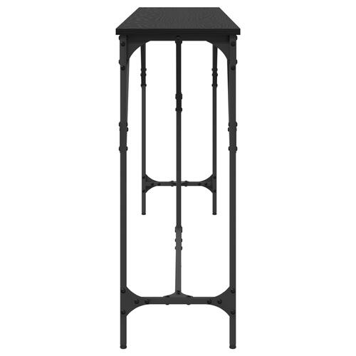 Konsolbord Sort Egetræ 200x29x75 cm Konstrueret Træ