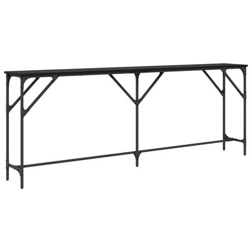 Konsolbord Sort Egetræ 200x29x75 cm Konstrueret Træ