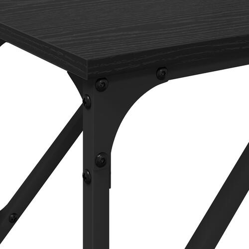Konsolbord Sort Egetræ 200x29x75 cm Konstrueret Træ