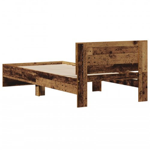 Sengestel uden madras med hovedgærde gammel træ 75x190 cm