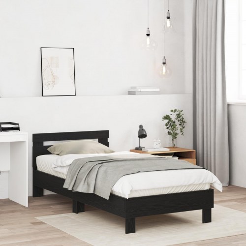 Sort egetræ sengestel Sort egetræ Konstrueret træ 90 x 200 cm