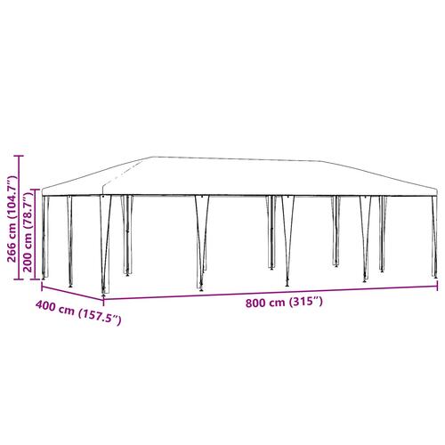 Festtelt Hvid 8x4 m PE
