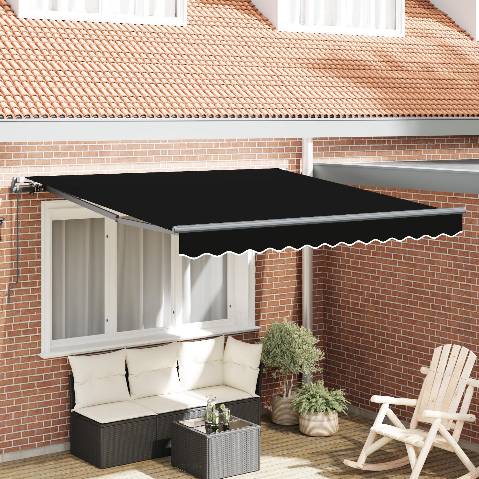 Utrækkelig Markise Sort 300 x 250 cm Stof billede