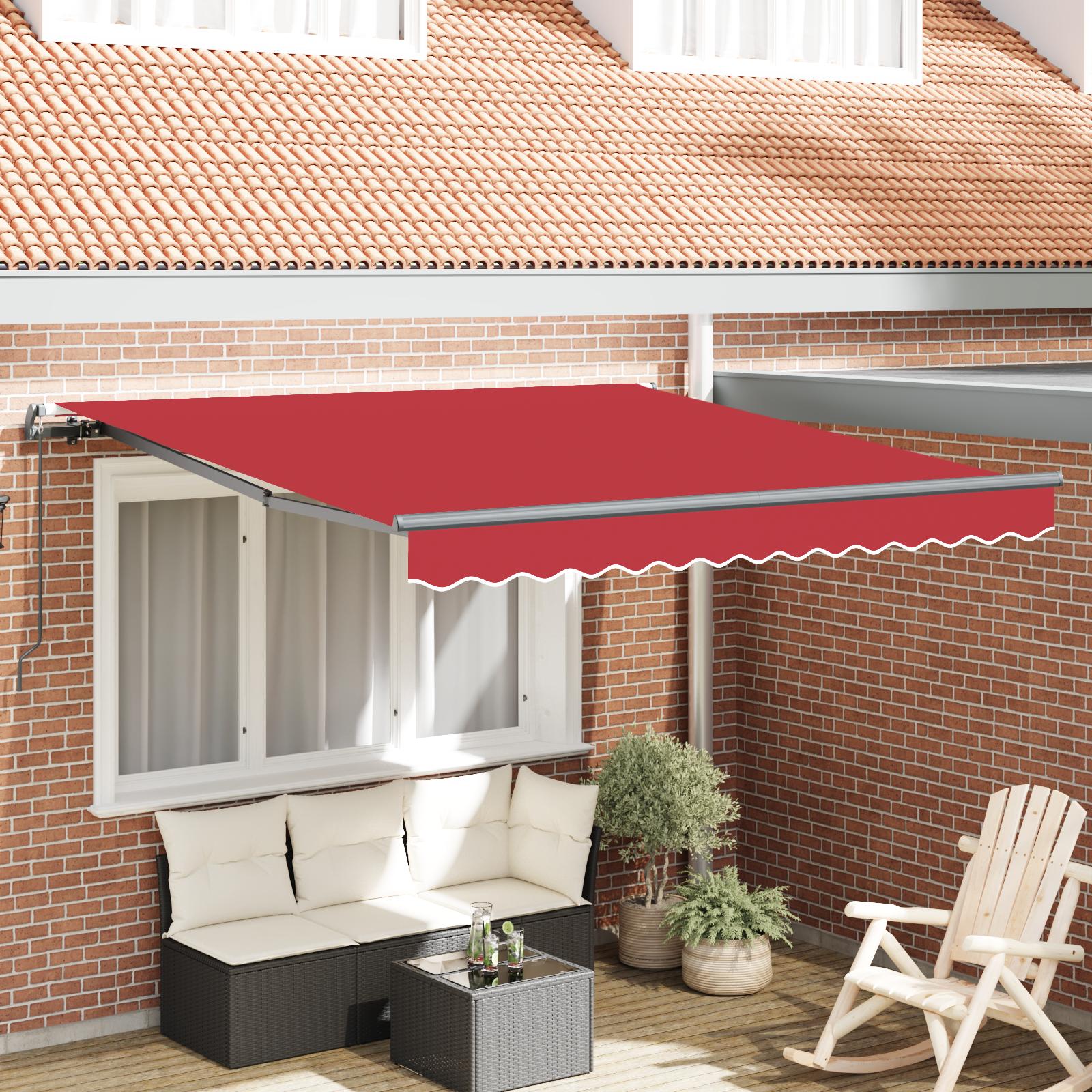 Utrækkelig Markise Rød 300 x 250 cm Stof billede