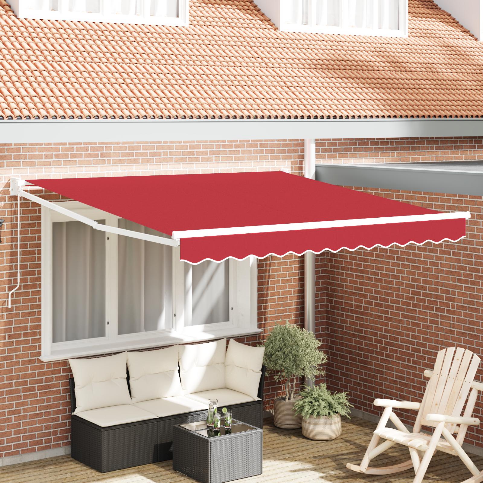 Utrækkelig Markise Rød 350 x 250 cm Stof billede