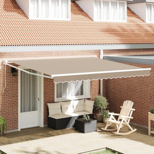 Manuel Udtækkelig Markise Beige 400x300 cm, Markise Erstatningsstof til 4x3 m Ramme Beige