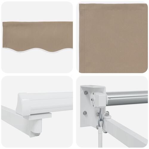 Manuel Udtækkelig Markise Beige 400x300 cm, Markise Erstatningsstof til 4x3 m Ramme Beige