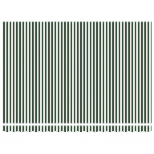 Manuel Udtækkelig Markise Grøn og Hvid 450x300 cm, Markise Aflastningsstof til 4,5x3 m ramme Grøn og Hvid