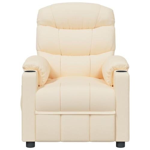 Eldrevet massagestol stof cremefarvet