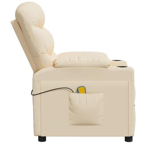 Massagestol stof cremefarvet