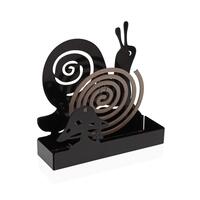 Holder til myggespiraler Versa Sort Metal 5 x 17 x 17 cm Snegl
