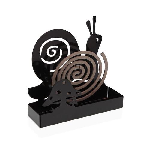 Holder til myggespiraler Versa Sort Metal 5 x 17 x 17 cm Snegl