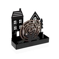 Holder til myggespiraler Versa Sort Metal 5 x 17 x 17 cm Hus