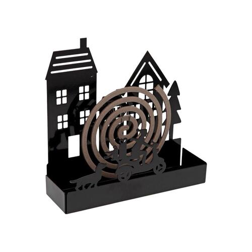 Holder til myggespiraler Versa Sort Metal 5 x 17 x 17 cm Hus