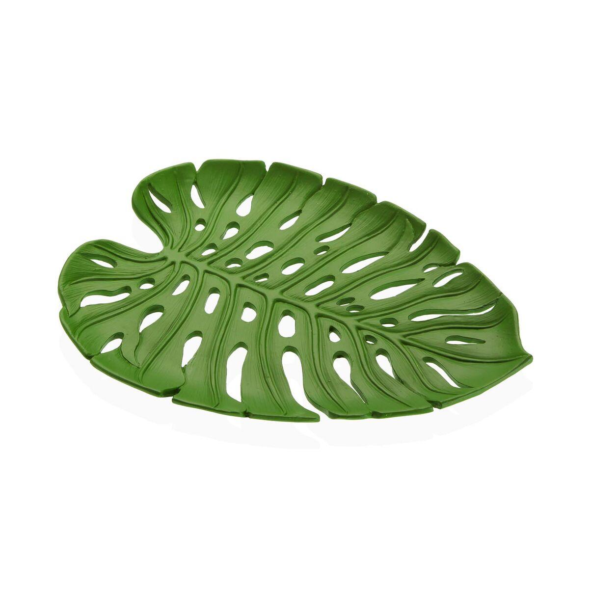 Versa borddekoration i harpiks - grønt blad, 2,3 × 24 × 30 cm