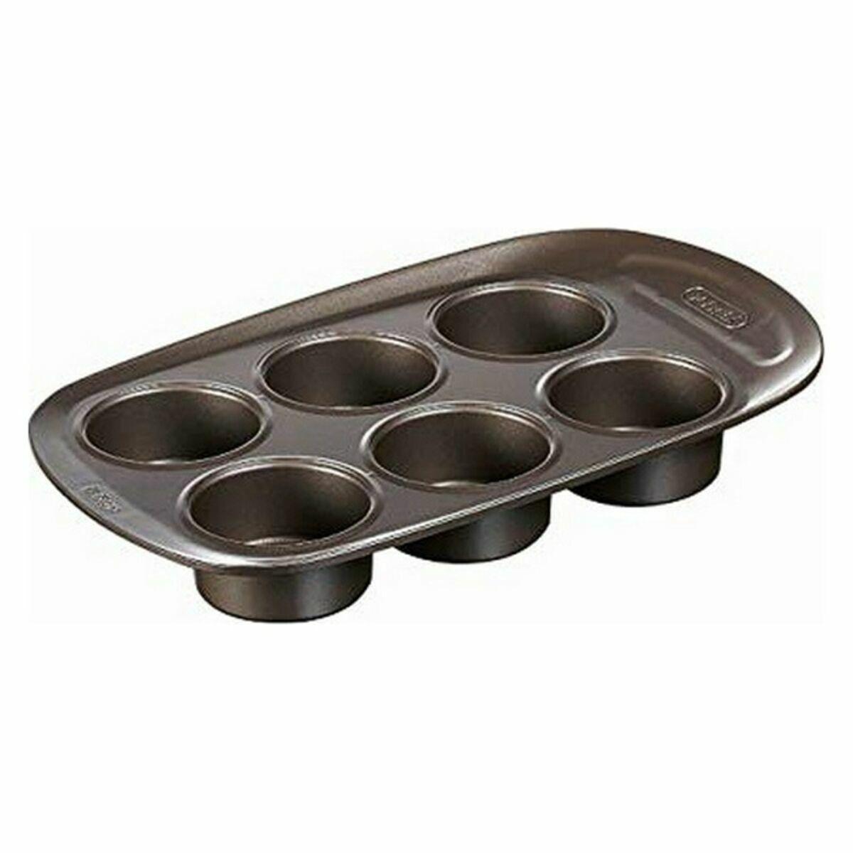 Pyrex muffinform - brun metal, 6 kopper
