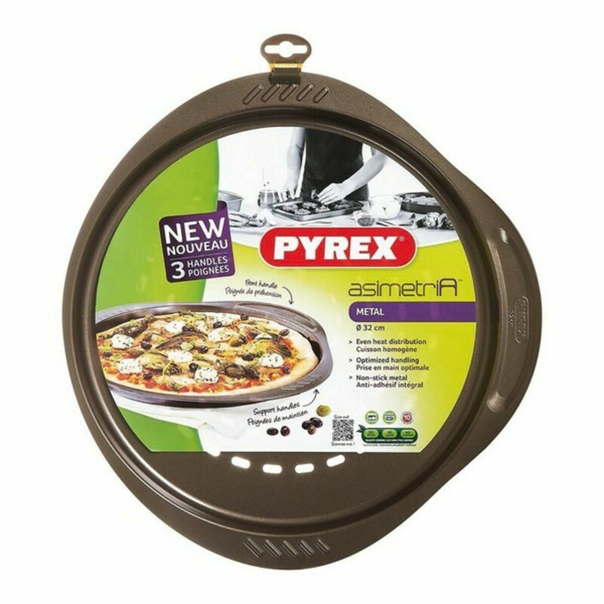 Pyrex Asimetria pizzaform, metal, Ø 32 cm - brun/sort