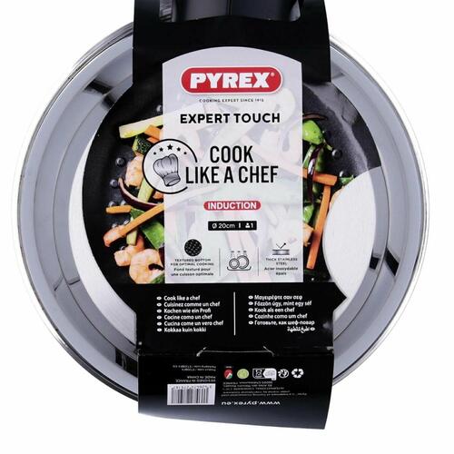 Wok Pande Pyrex Sort Aluminium