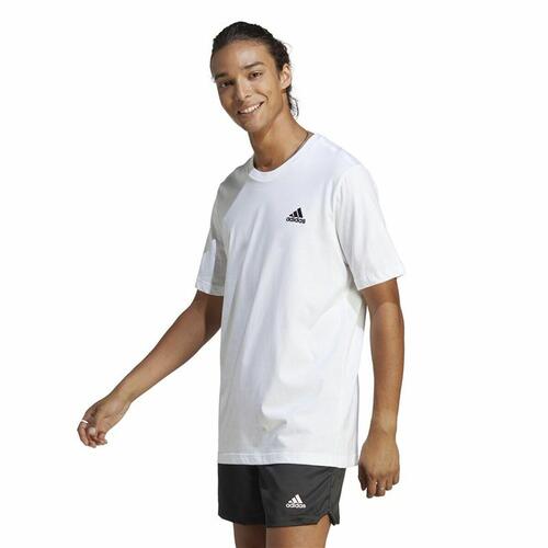 Kortærmet T-shirt til Mænd Adidas Essentials Hvid M