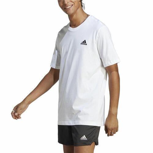 Kortærmet T-shirt til Mænd Adidas Essentials Hvid M