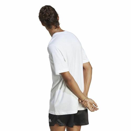 Kortærmet T-shirt til Mænd Adidas Essentials Hvid M