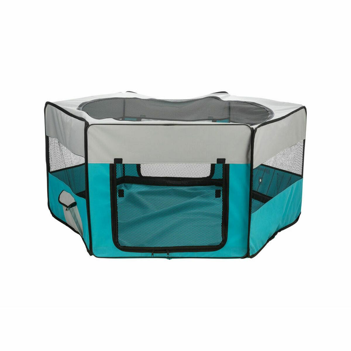 Trixie Hytte/Legefold til små dyr - Ø 150 × 65 cm, turkisblå/lysegrå