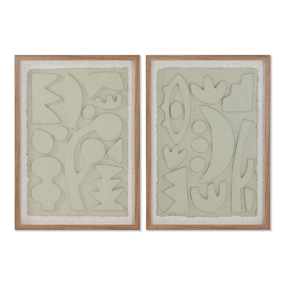 Maleri - Abstrakt papir/krystal, 50 × 3 × 70 cm, beige