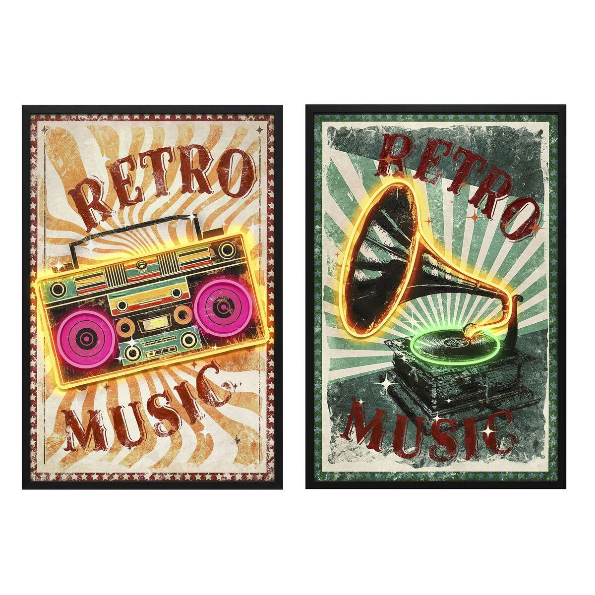 Lærred med LED-lys - 63 × 3 × 93 cm