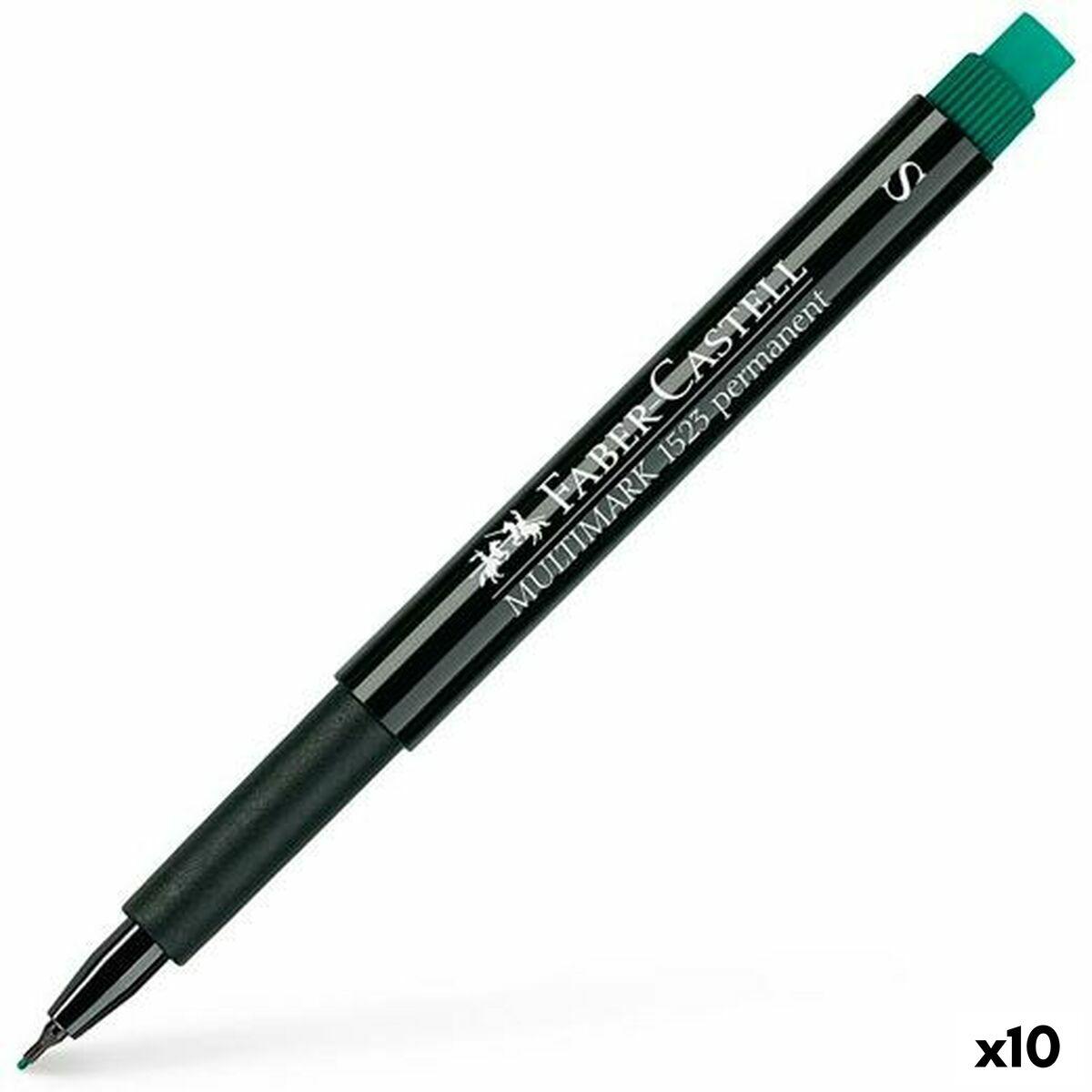 Faber-Castell Multimark 1523 S sprittusch - grøn, 10 stk