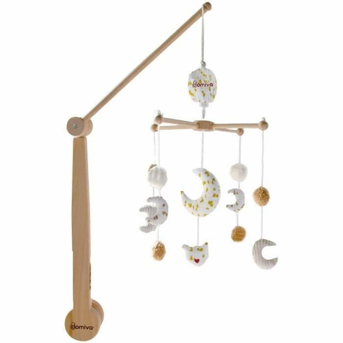 Domiva musikuro til baby - træarm og bløde vedhæng