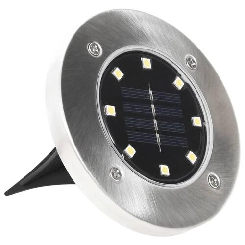 Soldrevne LED-nedgravningsspots 8 stk. RGB-farver